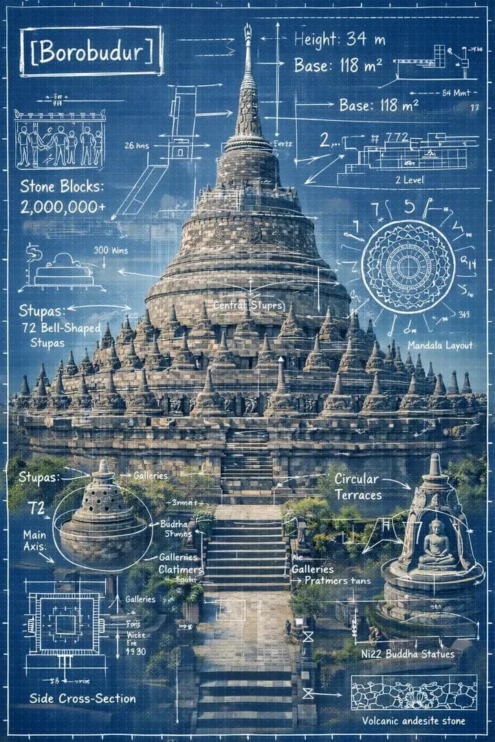Create an infographic image of [LANDMARK], combining a re...