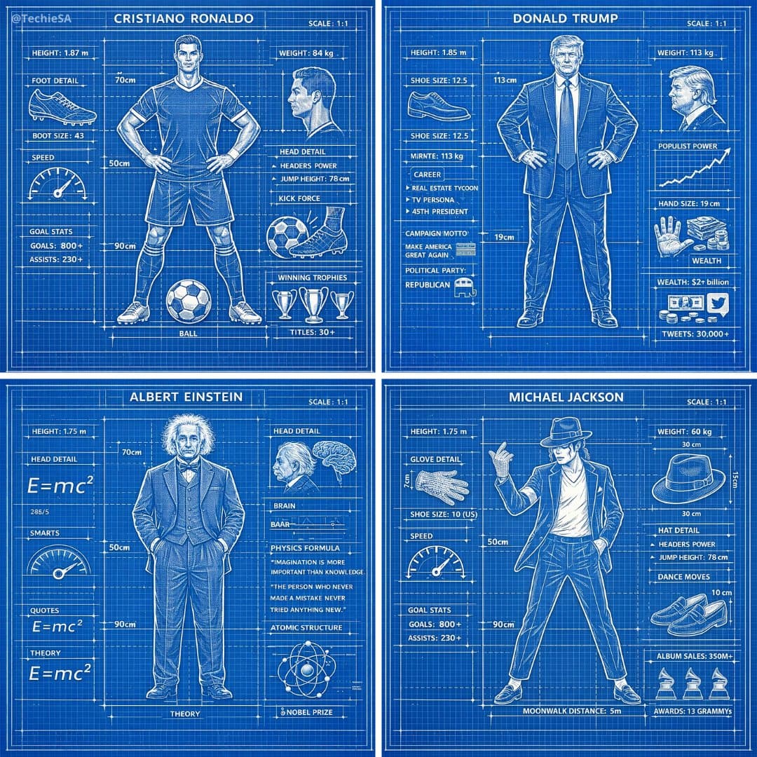A detailed technical blueprint illustration of [CHARACTER], ...
