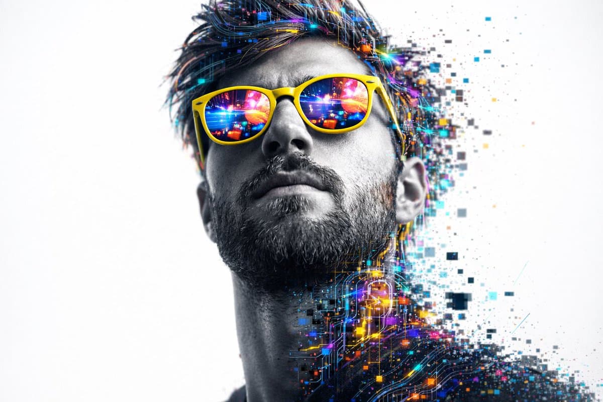 A hyper-realistic 8K close-up portrait of a person's head an...