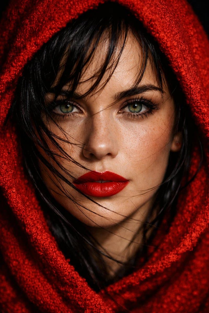 Extreme close-up portrait of a woman with piercing green eye...