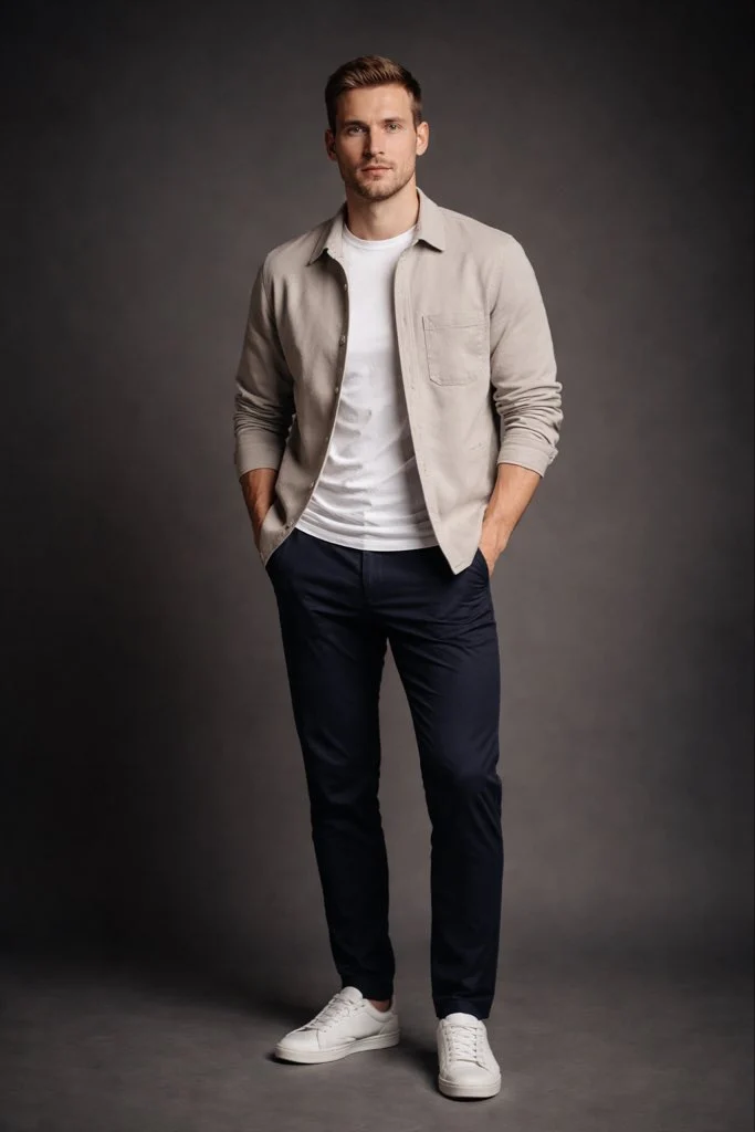 Photorealistic studio portrait of an average British man...