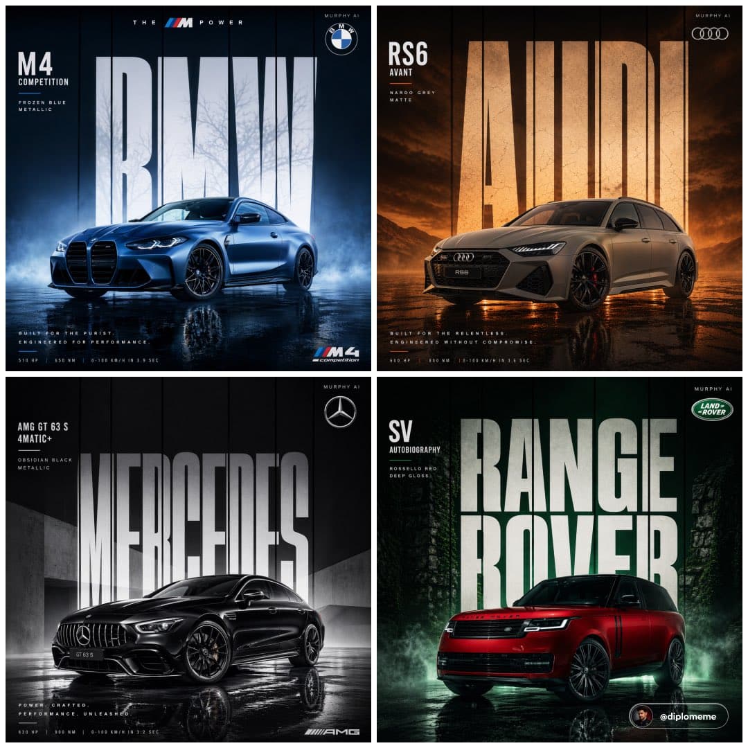 Cinematic automotive billboard poster, [CAR MODEL  VARIAN...