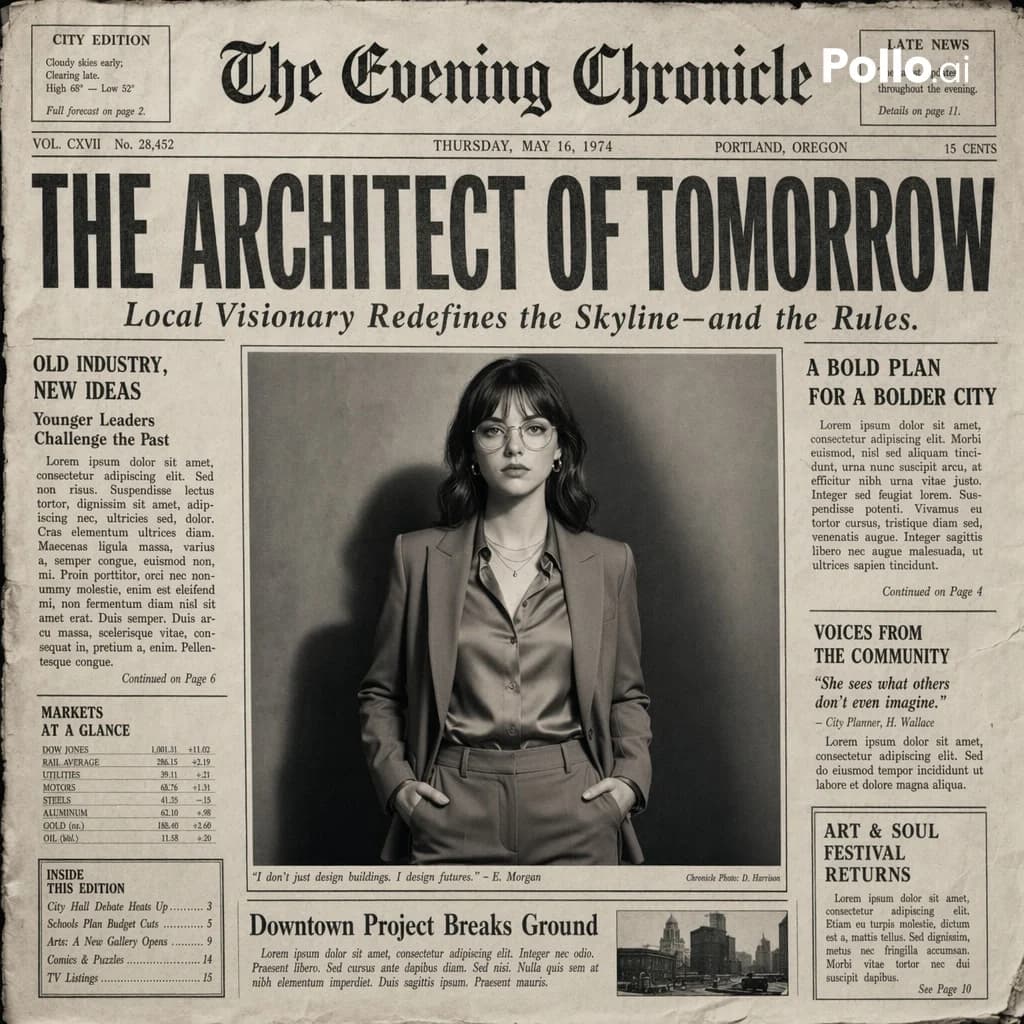 Create the most realistic front page design of a vintage...