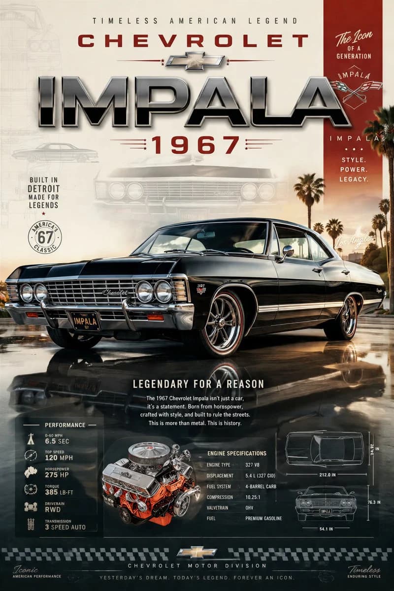Create an epic premium automotive poster of